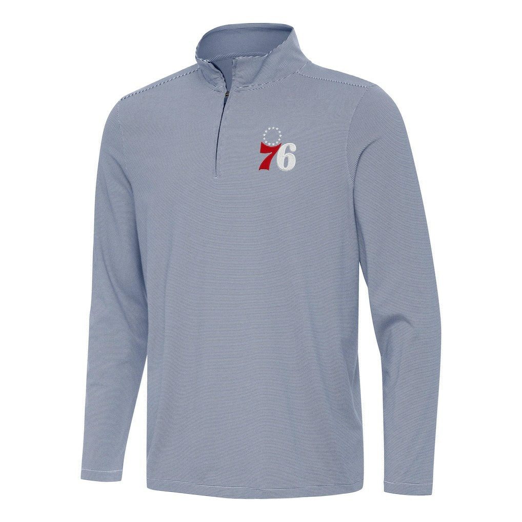 NBA - Philadelphia 76ers Antigua Twine Quarter-Zip Top - Navy