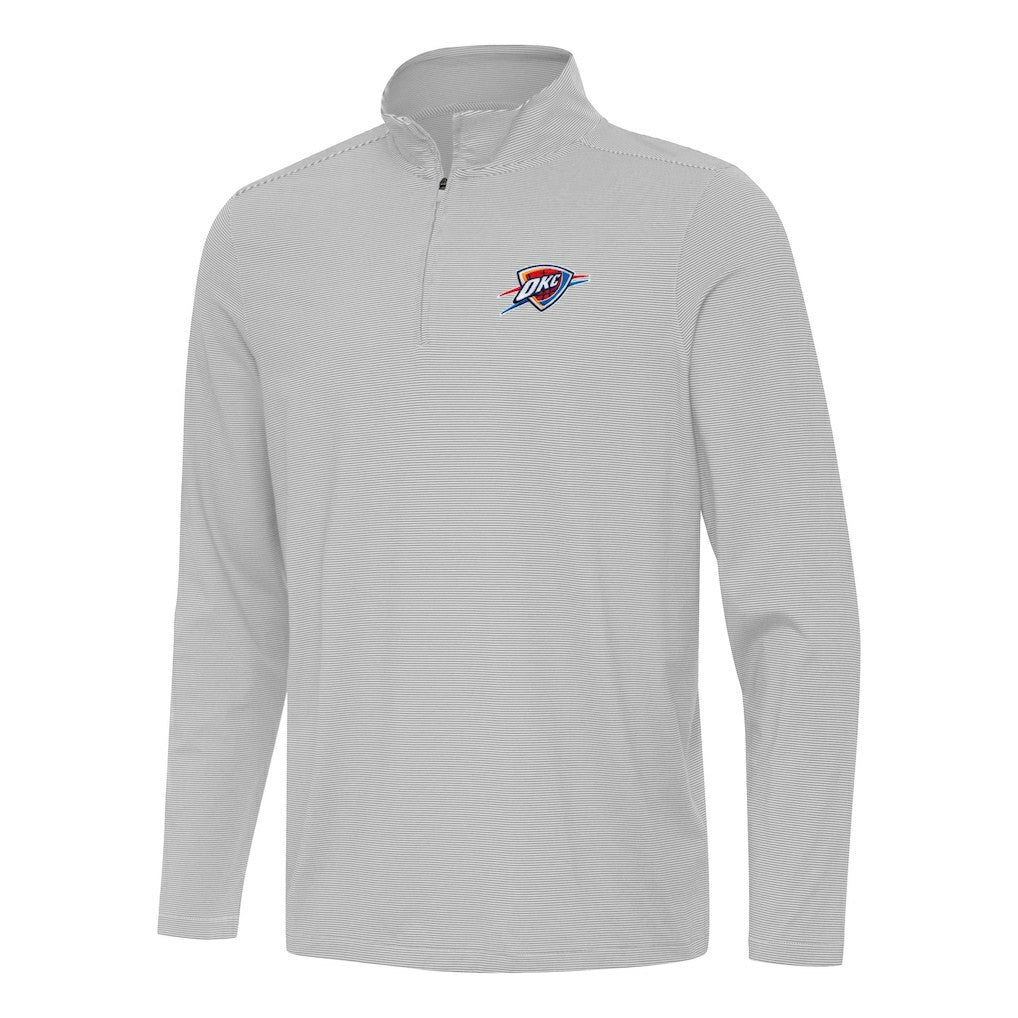 NBA - Oklahoma City Thunder Antigua Twine Quarter-Zip Top - Gray