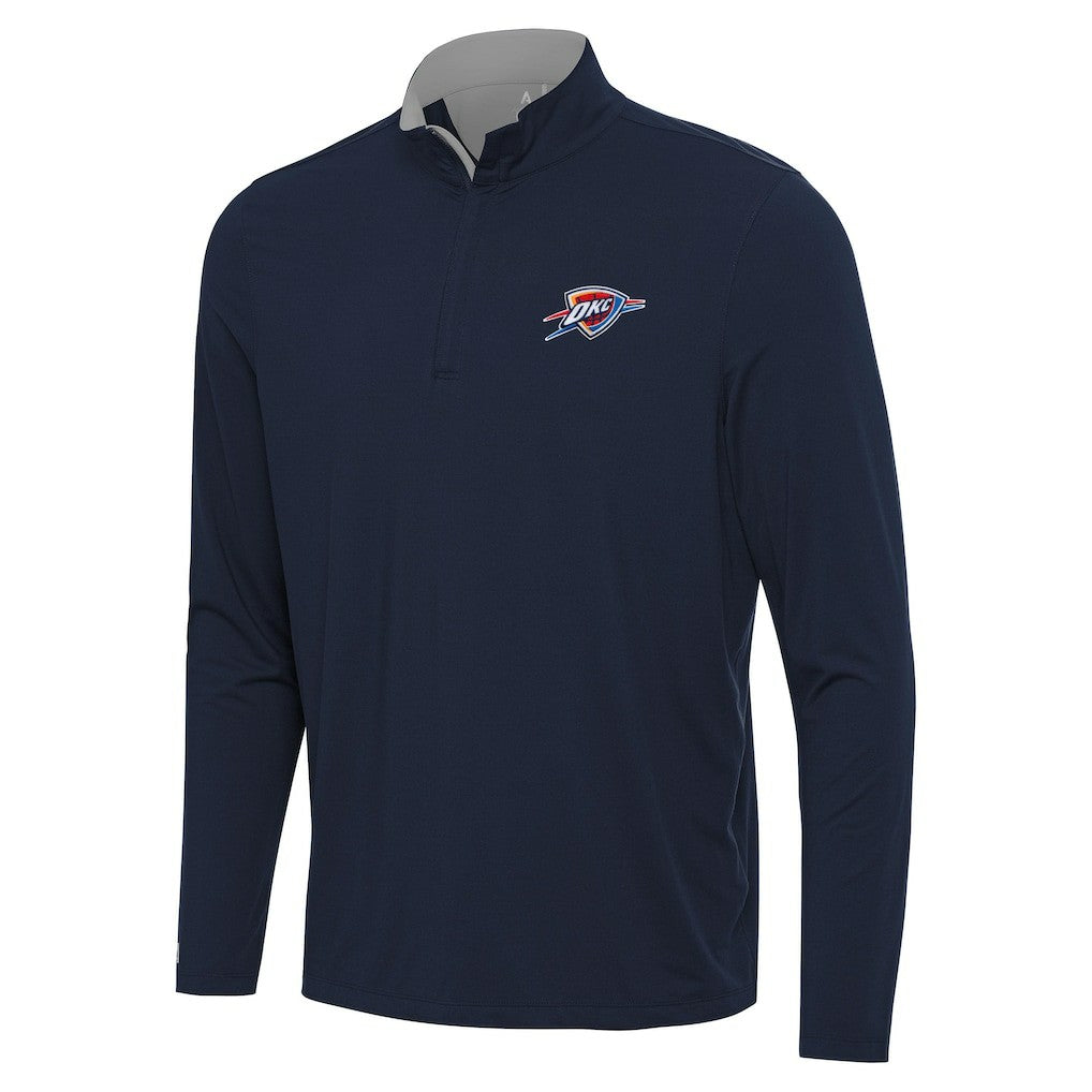 NBA - Oklahoma City Thunder Antigua Content Quarter-Zip Top - Navy/Gray