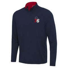 NBA - Philadelphia 76ers Antigua Content Quarter-Zip Top - Navy/Red