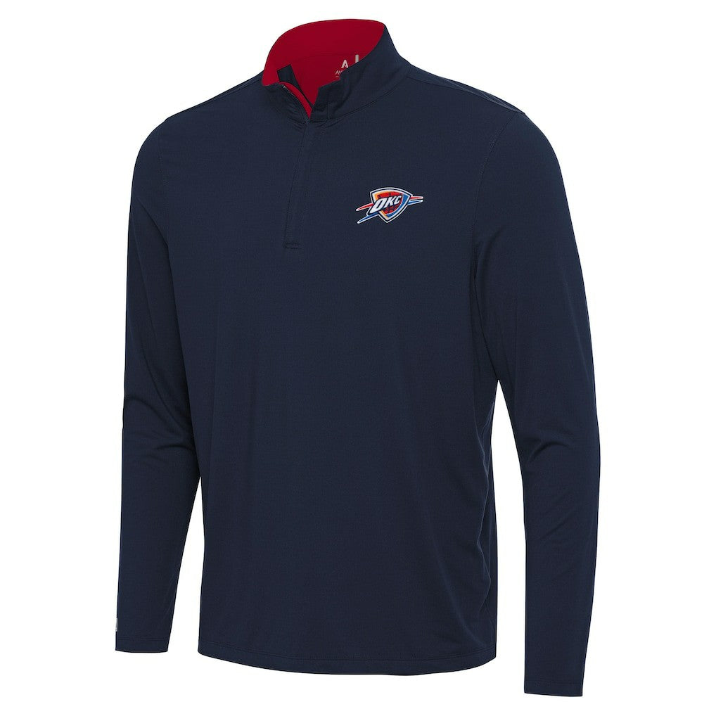 NBA - Oklahoma City Thunder Antigua Content Quarter-Zip Top - Navy/Red