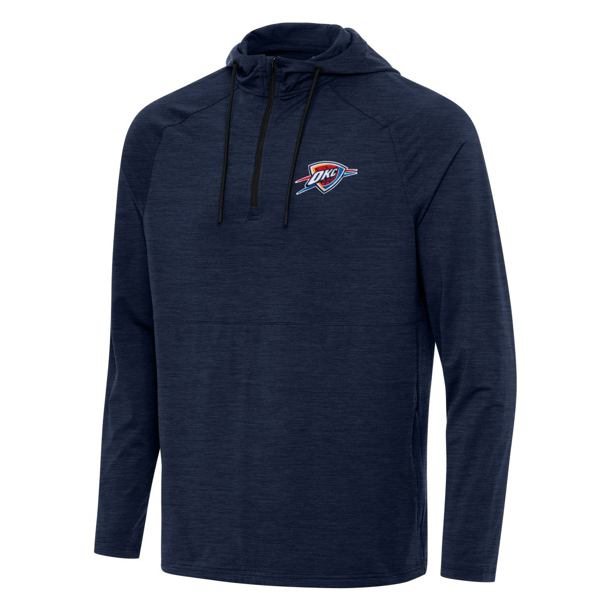 NBA - Oklahoma City Thunder Antigua Spikes Raglan Quarter-Zip Hoodie - Heather Navy