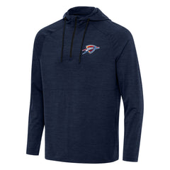 NBA - Oklahoma City Thunder Antigua Spikes Raglan Quarter-Zip Hoodie - Heather Navy