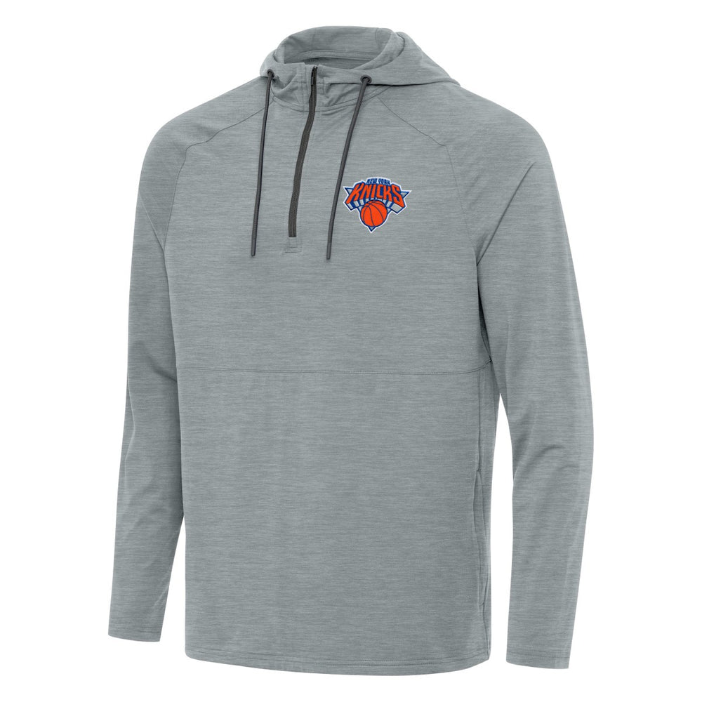 NBA - New York Knicks Antigua Spikes Raglan Quarter-Zip Hoodie - Heather Gray