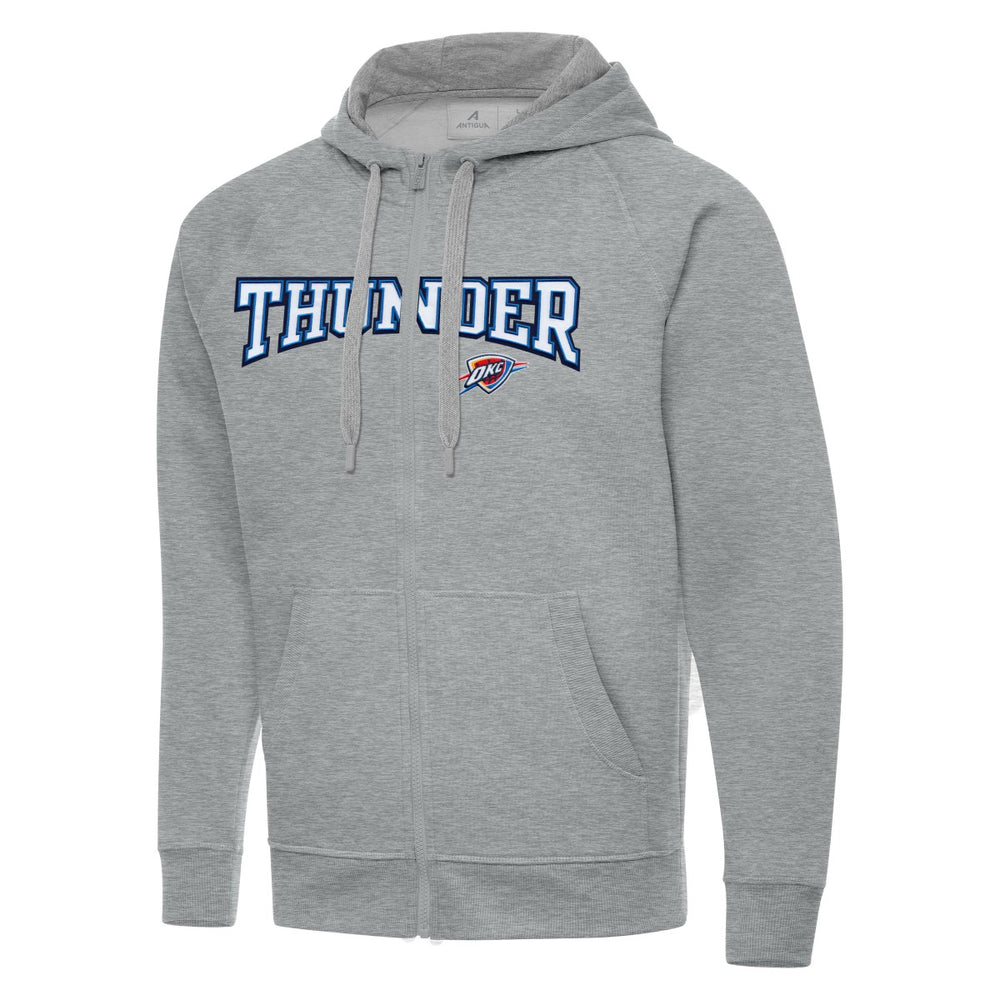 NBA - Oklahoma City Thunder Antigua Big & Tall Victory Full-Zip Hoodie Jacket - Heather Gray