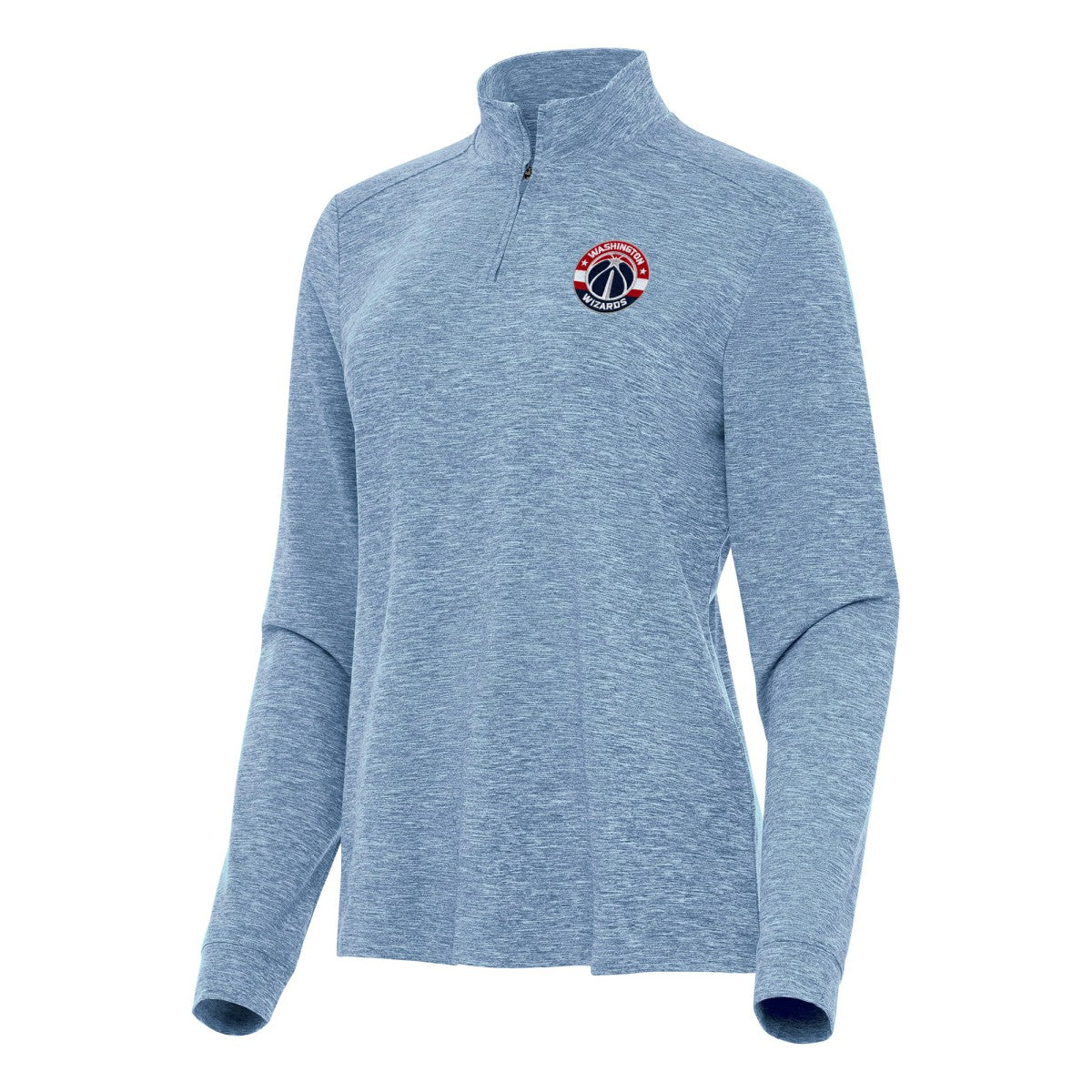 NBA - Washington Wizards Antigua Women's Mentor Quarter-Zip Mock Long Sleeve Top - Heather Aqua