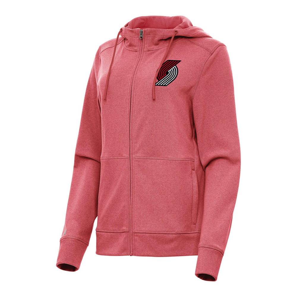 NBA - Portland Trail Blazers Antigua Women's Seeker Full-Zip Hoodie Jacket - Heather Red