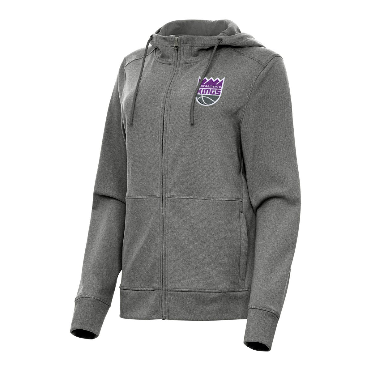 NBA - Sacramento Kings Antigua Women's Seeker Full-Zip Hoodie Jacket - Heather Charcoal