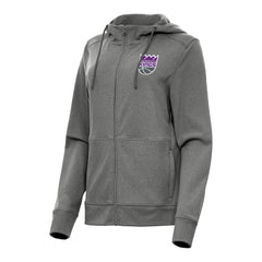 NBA - Sacramento Kings Antigua Women's Seeker Full-Zip Hoodie Jacket - Heather Charcoal