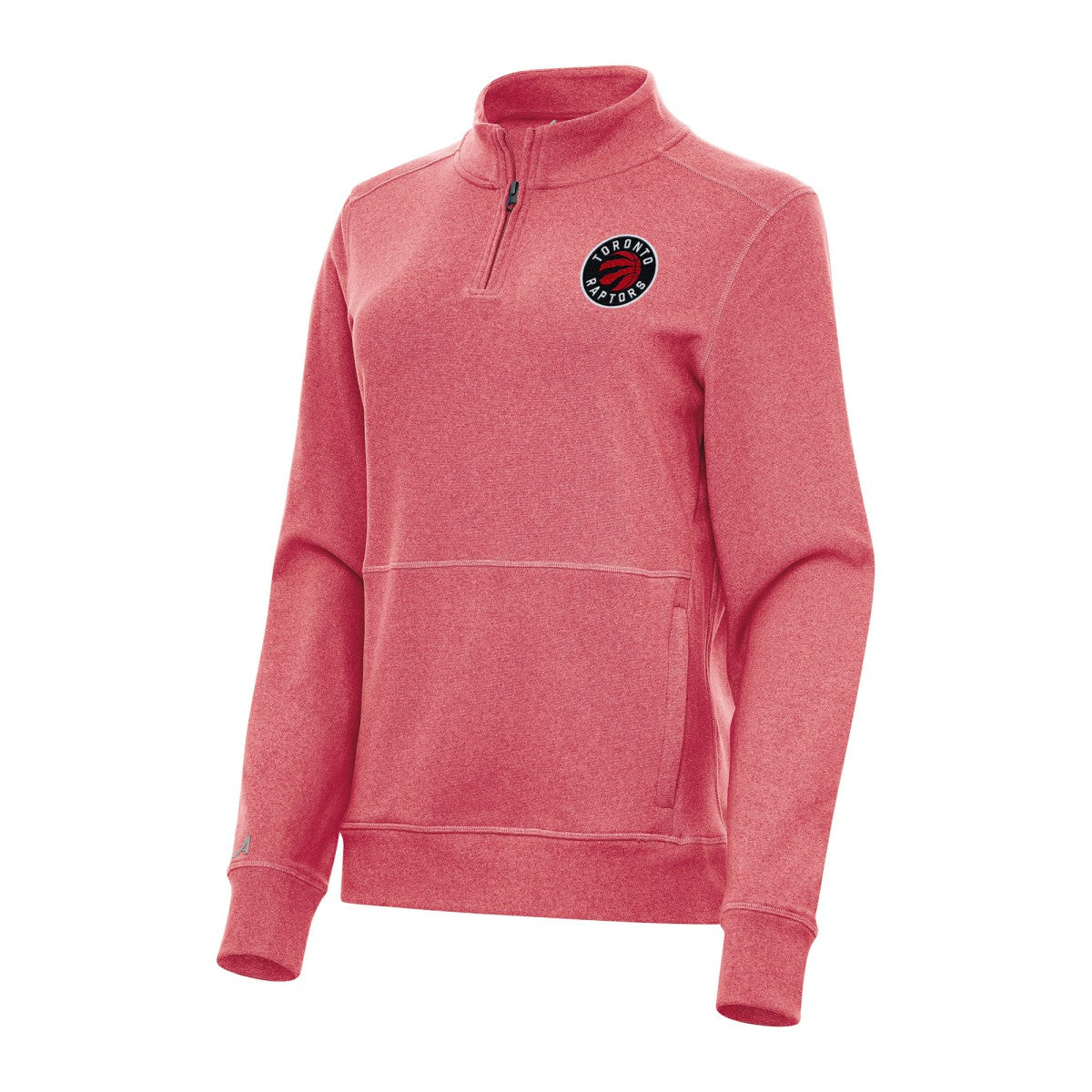NBA - Toronto Raptors Antigua Women's Crush Quarter-Zip Fleece Sweatshirt - Heather Red