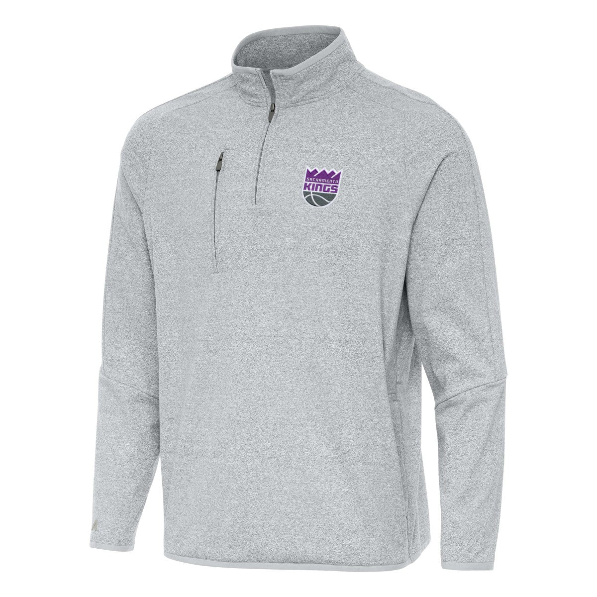 NBA - Sacramento Kings Antigua Certain Quarter-Zip Tri-Blend Sweatshirt - Heather Gray