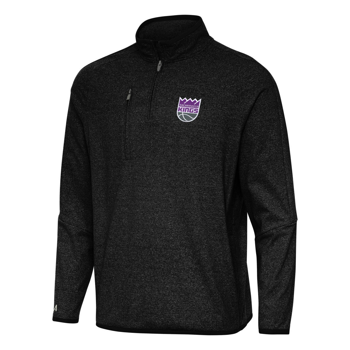 NBA - Sacramento Kings Antigua Certain Quarter-Zip Tri-Blend Sweatshirt - Heather Black