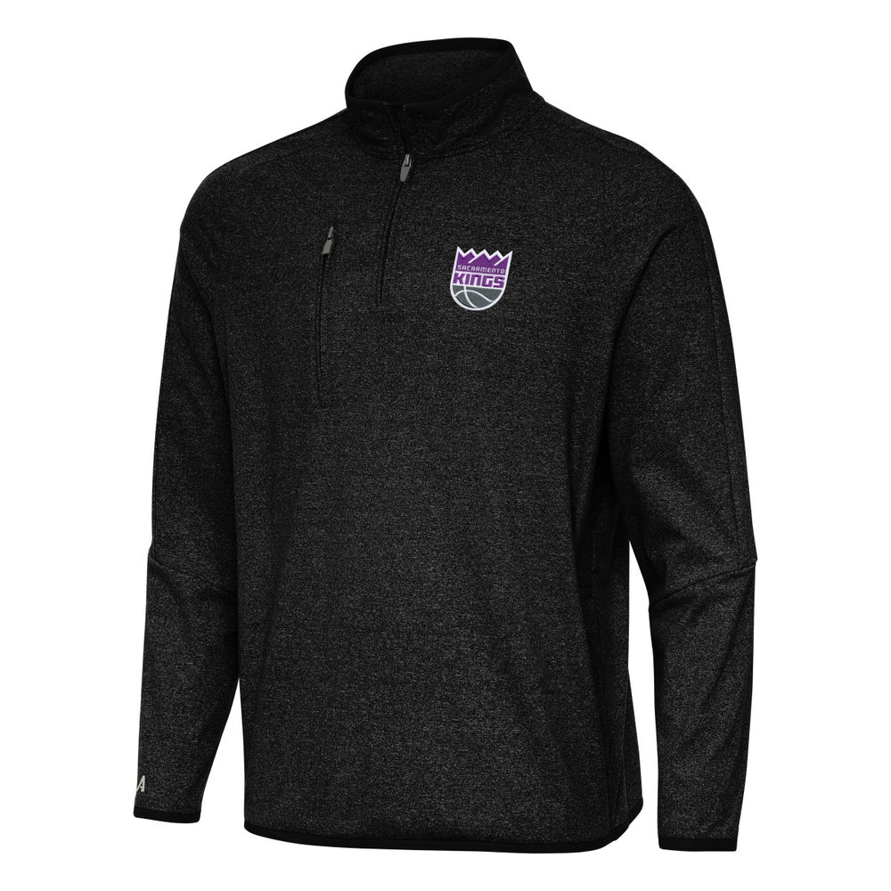 NBA - Sacramento Kings Antigua Certain Quarter-Zip Tri-Blend Sweatshirt - Heather Black