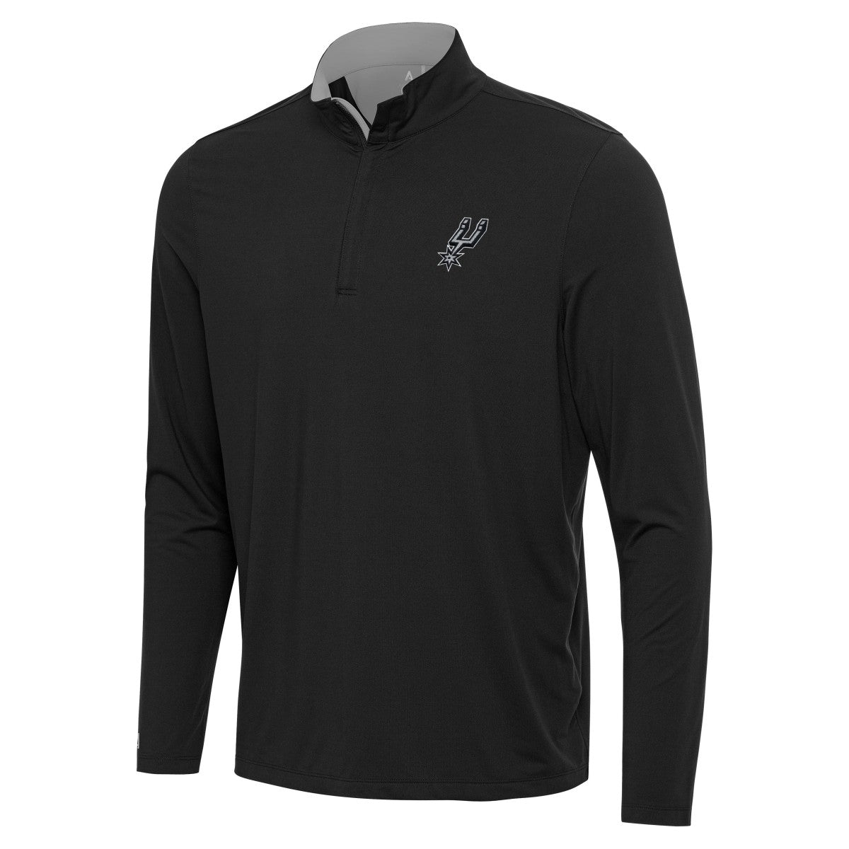 NBA - San Antonio Spurs Antigua Content Quarter-Zip Top - Black/Gray
