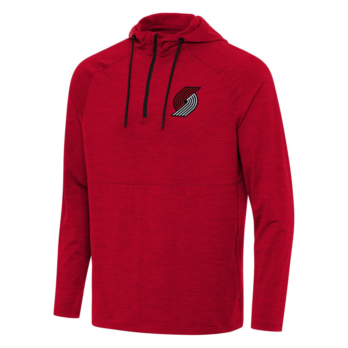 NBA - Portland Trail Blazers Antigua Spikes Raglan Quarter-Zip Hoodie - Heather Red