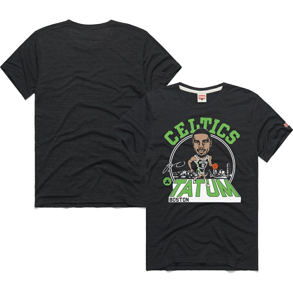 NBA - Jayson Tatum Boston Celtics Homage Unisex 2024/25 City Edition Caricature Tri-Blend T-Shirt - Charcoal