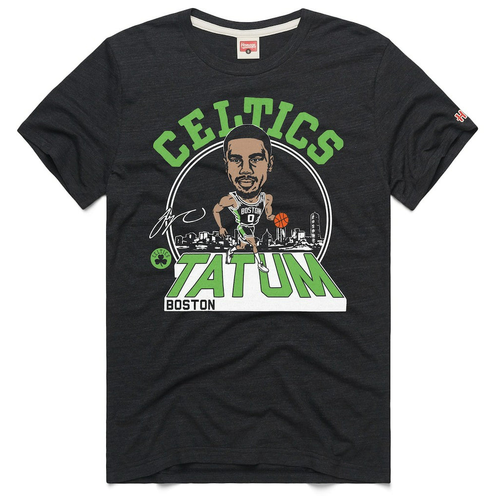 NBA - Jayson Tatum Boston Celtics Homage Unisex 2024/25 City Edition Caricature Tri-Blend T-Shirt - Charcoal