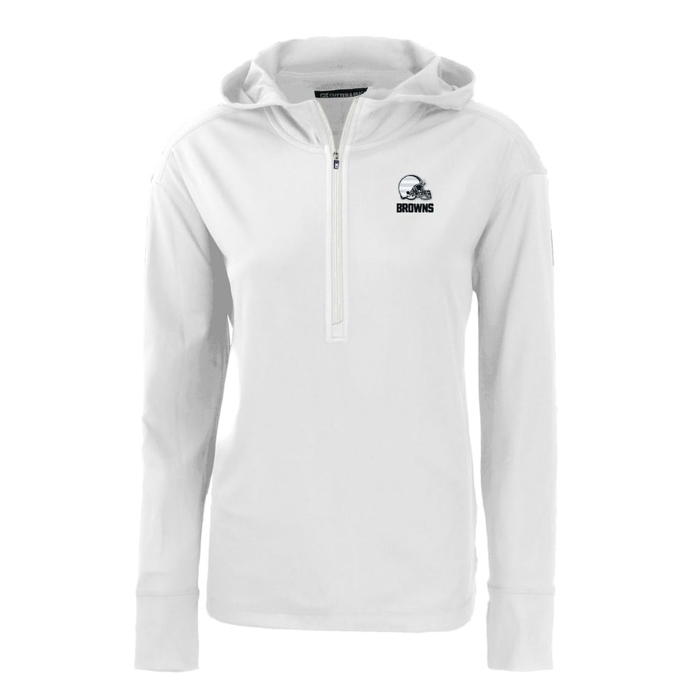 Cleveland Browns Cutter & Buck Women's Daybreak Eco Recycled Half-Zip Hoodie White - NFL