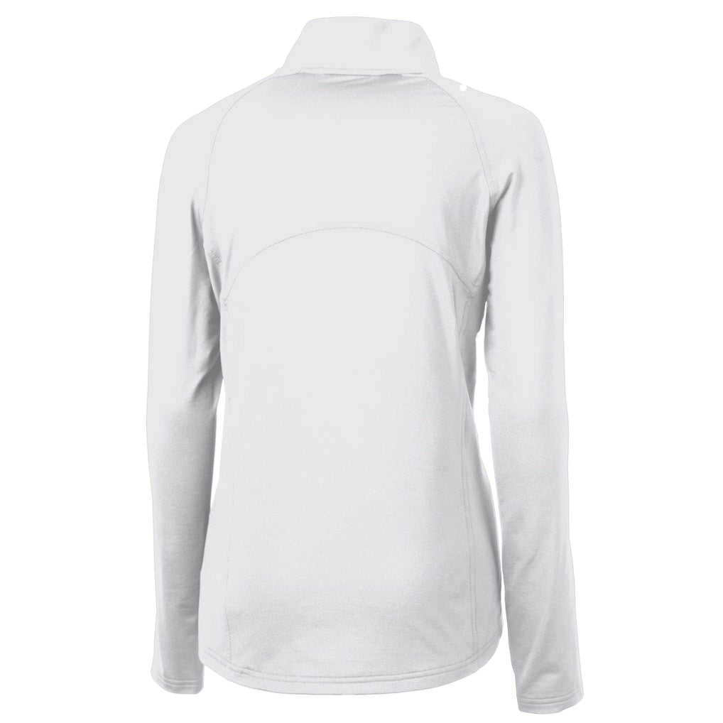Cleveland Browns Cutter & Buck Women's Adapt Eco Knit Stretch Recycled Half-Zip Pullover Top White - NFL