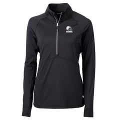 Cleveland Browns Cutter & Buck Women's Adapt Eco Knit Stretch Recycled Half-Zip Pullover Top Black - NFL