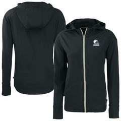 Cutter & Buck Cleveland Browns Women's Black Daybreak Eco Recycled Full-Zip Hoodie - NFL