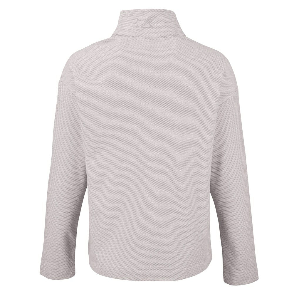 Cleveland Browns Cutter & Buck Women's Hunts Point Eco Textured Fleece Recycled Quarter-Snap Pullover Gray - NFL