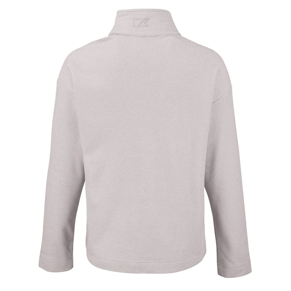 Cleveland Browns Cutter & Buck Women's Hunts Point Eco Textured Fleece Recycled Quarter-Snap Pullover Gray - NFL