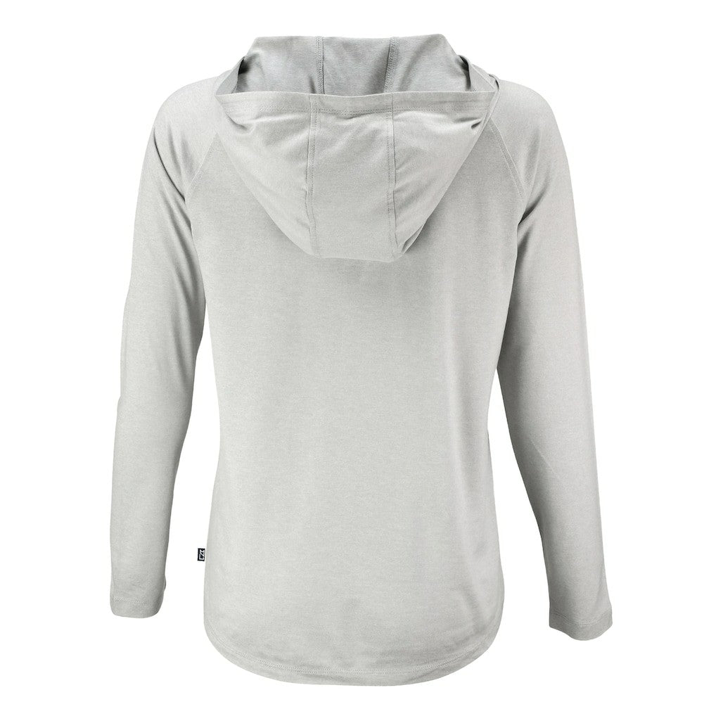 Cleveland Browns Cutter & Buck Women's Coastline Epic Comfort Eco Recycled Quarter-Snap Long Sleeve Hoodie T-Shirt Gray - NFL