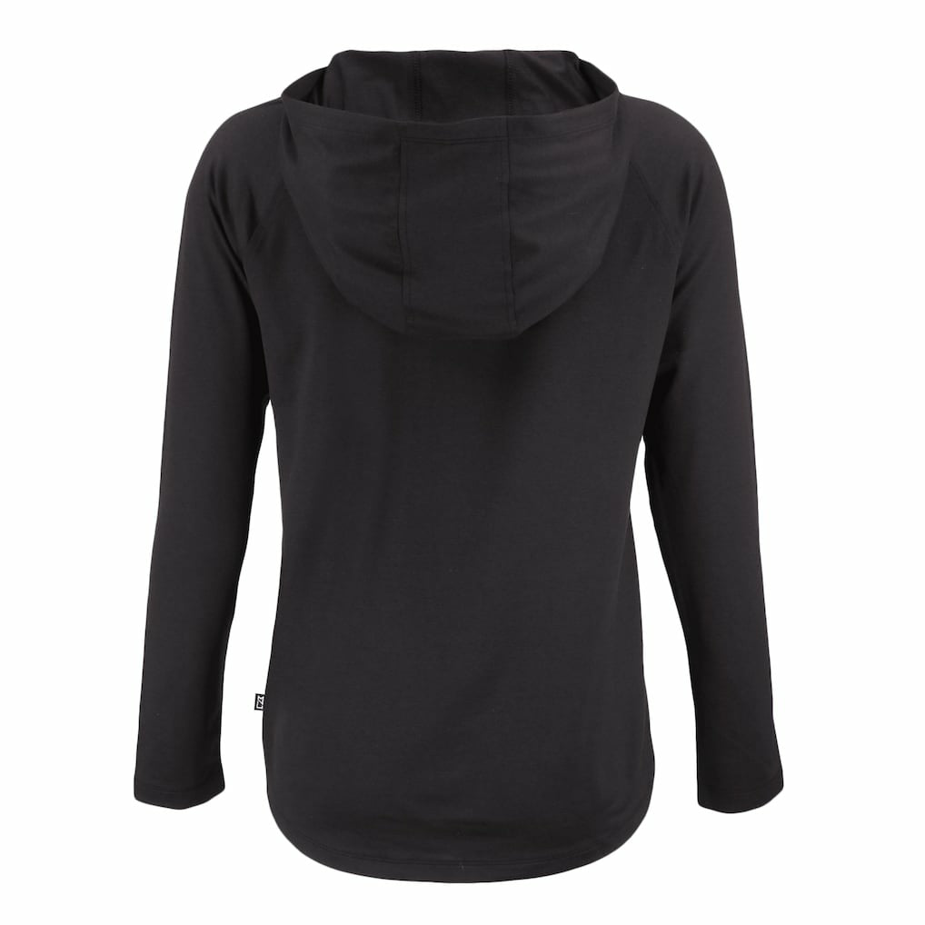 Cleveland Browns Cutter & Buck Women's Coastline Epic Comfort Eco Recycled Quarter-Snap Long Sleeve Hoodie T-Shirt Black - NFL