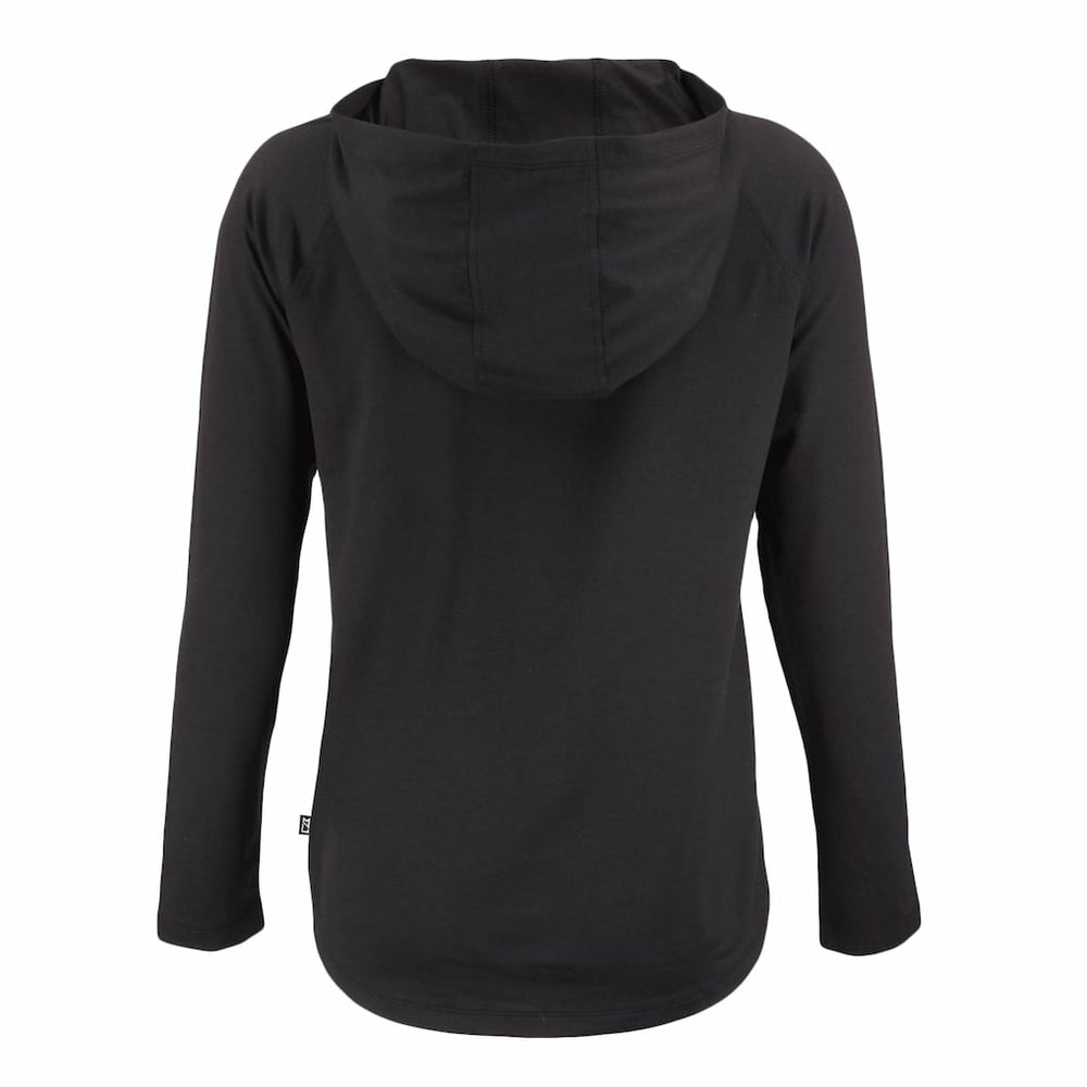 Cleveland Browns Cutter & Buck Women's Coastline Epic Comfort Eco Recycled Quarter-Snap Long Sleeve Hoodie T-Shirt Black - NFL