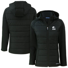 Cleveland Browns Cutter & Buck Women's Evoke Hybrid Eco Softshell Recycled Full-Zip Hooded Jacket Black - NFL