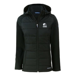 Cleveland Browns Cutter & Buck Women's Evoke Hybrid Eco Softshell Recycled Full-Zip Hooded Jacket Black - NFL