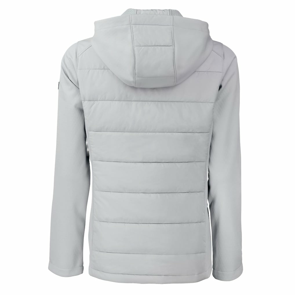 Cleveland Browns Cutter & Buck Women's Evoke Hybrid Eco Softshell Recycled Full-Zip Hooded Jacket Gray - NFL