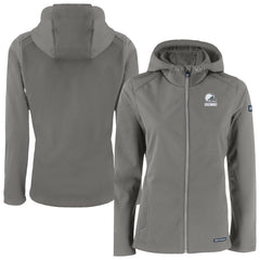 Cleveland Browns Cutter & Buck Women's Evoke Eco Softshell Recycled Full-Zip Hoodie Jacket Gray - NFL