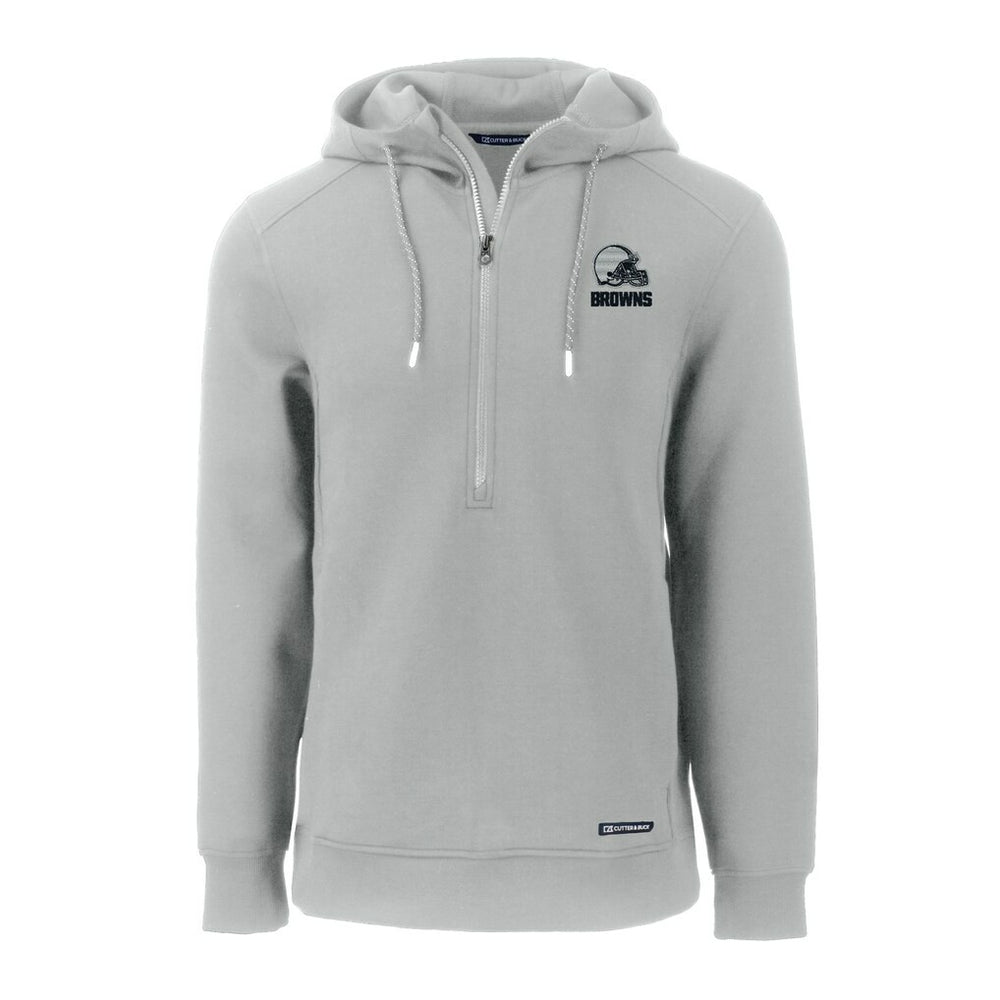 Cleveland Browns Cutter & Buck Roam Eco Recycled Half-Zip Pullover Hoodie Gray - NFL