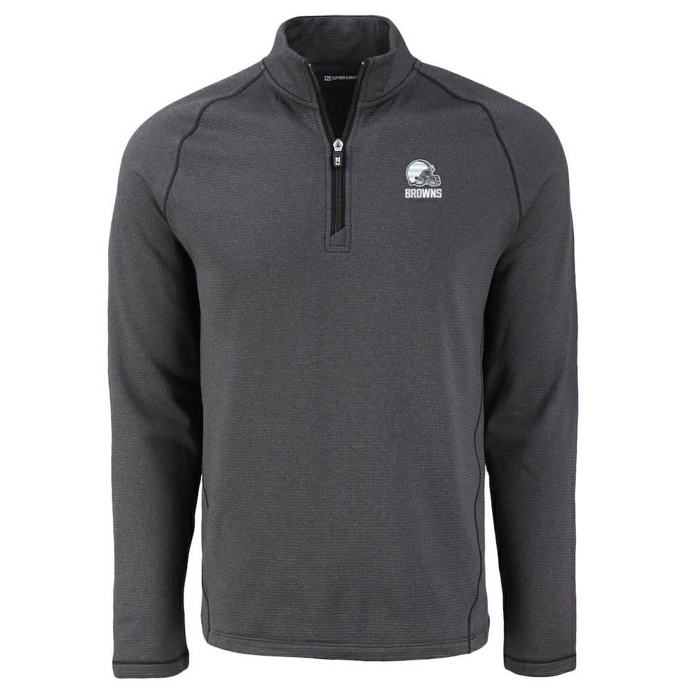 Cleveland Browns Cutter & Buck Peshastin Eco Fleece Recycled Half-Zip Pullover Heather Black - NFL
