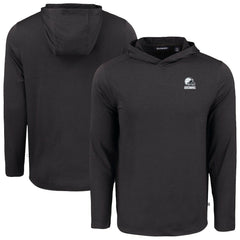 Cleveland Browns Cutter & Buck Coastline Epic Comfort Eco Recycled Long Sleeve Hooded T-Shirt Black - NFL
