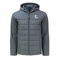 Cleveland Browns Cutter & Buck Evoke Hybrid Eco Softshell Recycled Full-Zip Hooded Jacket Gray - NFL