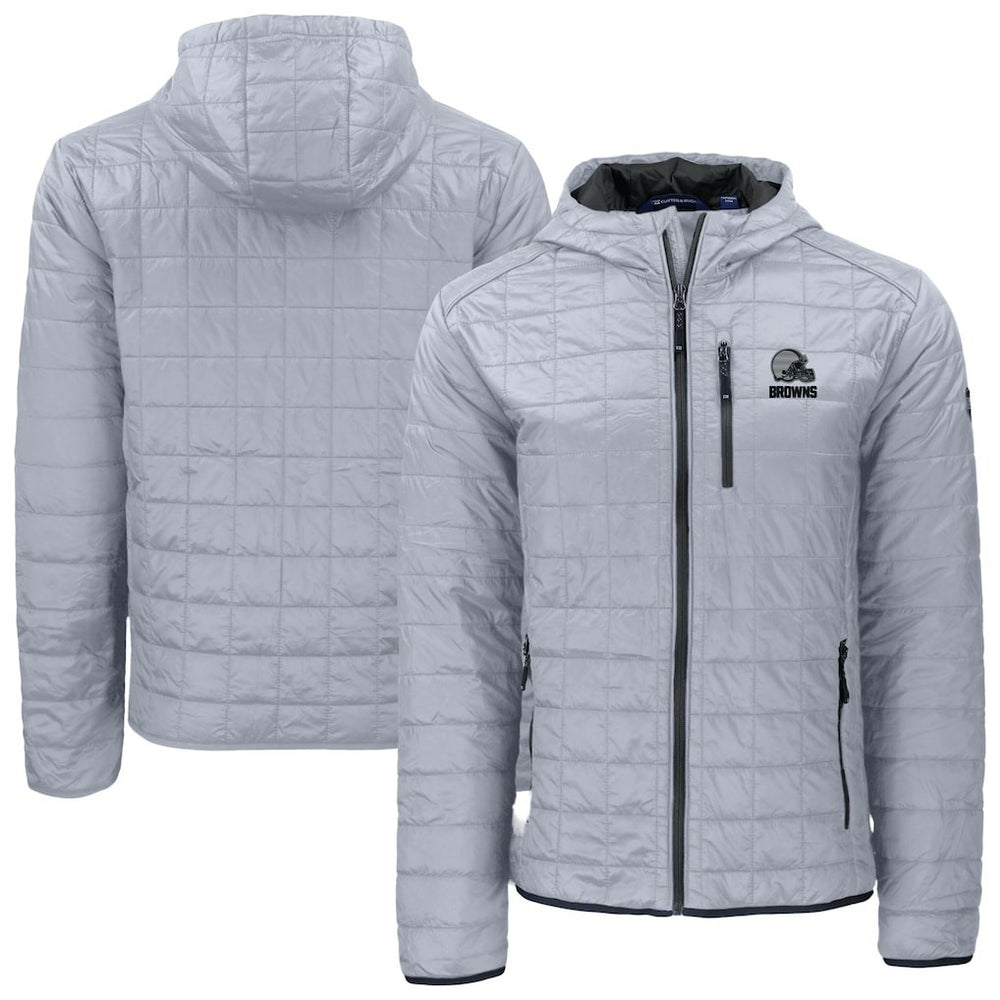Cleveland Browns Cutter & Buck Rainier Primaloft Eco Full-Zip Hooded Jacket Gray - NFL
