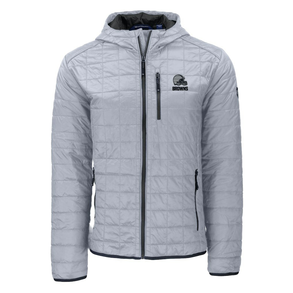 Cleveland Browns Cutter & Buck Rainier Primaloft Eco Full-Zip Hooded Jacket Gray - NFL