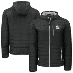 Cleveland Browns Cutter & Buck Rainier Primaloft Eco Full-Zip Hooded Jacket Black - NFL