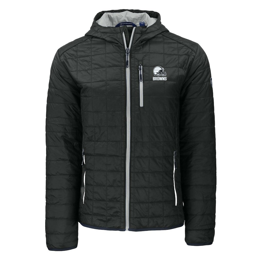 Cleveland Browns Cutter & Buck Rainier Primaloft Eco Full-Zip Hooded Jacket Black - NFL