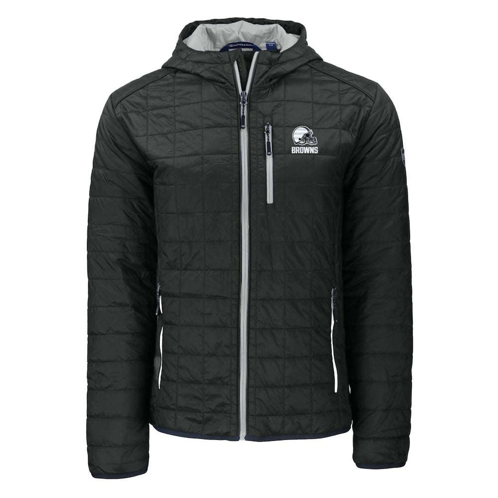 Cleveland Browns Cutter & Buck Rainier Primaloft Eco Full-Zip Hooded Jacket Black - NFL