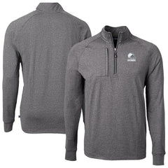 Cleveland Browns Cutter & Buck Big & Tall Adapt Eco Knit Quarter-Zip Top Heather Black - NFL