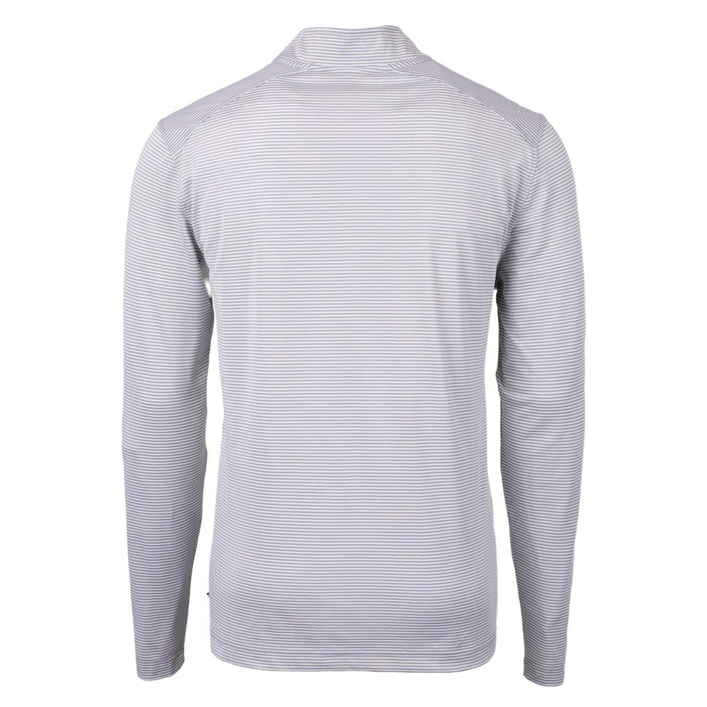 Cleveland Browns Cutter & Buck Big & Tall Virtue Eco Pique Micro Stripe Recycled Quarter-Zip Pullover Top Gray - NFL