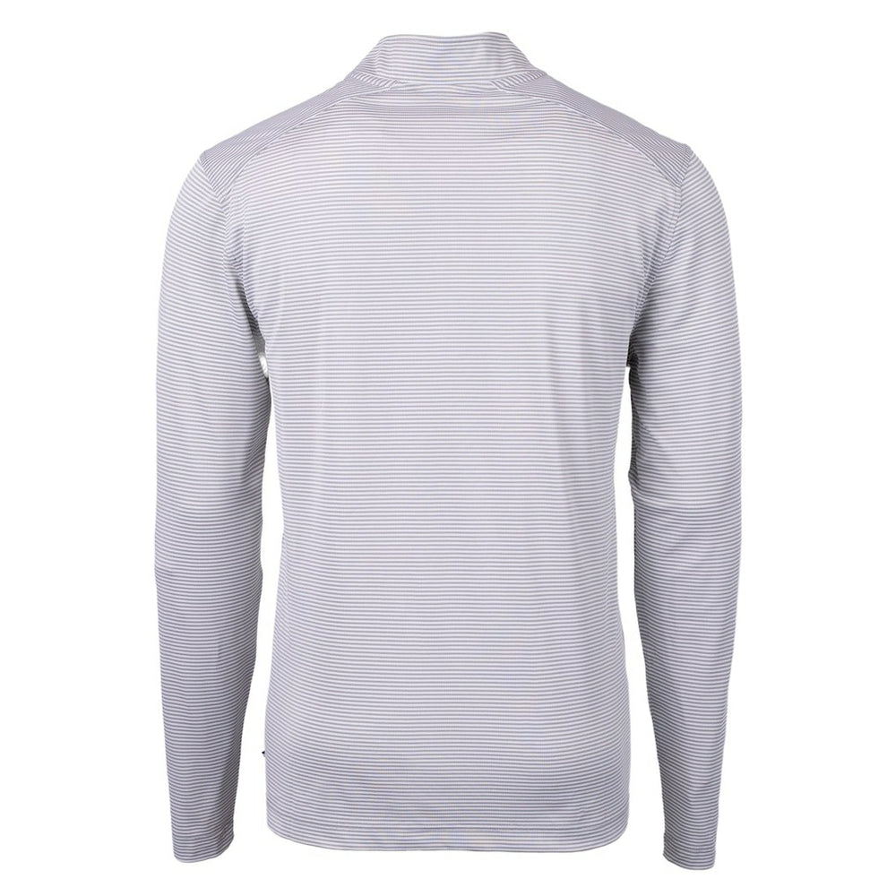 Cleveland Browns Cutter & Buck Big & Tall Virtue Eco Pique Micro Stripe Recycled Quarter-Zip Pullover Top Gray - NFL