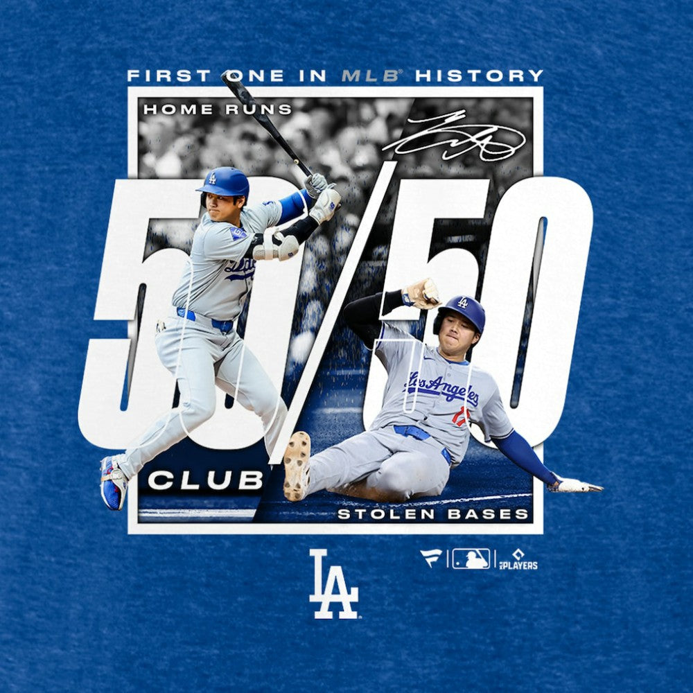 Shohei Ohtani Los Angeles Dodgers Fanatics 50/50 Club T-Shirt for sale