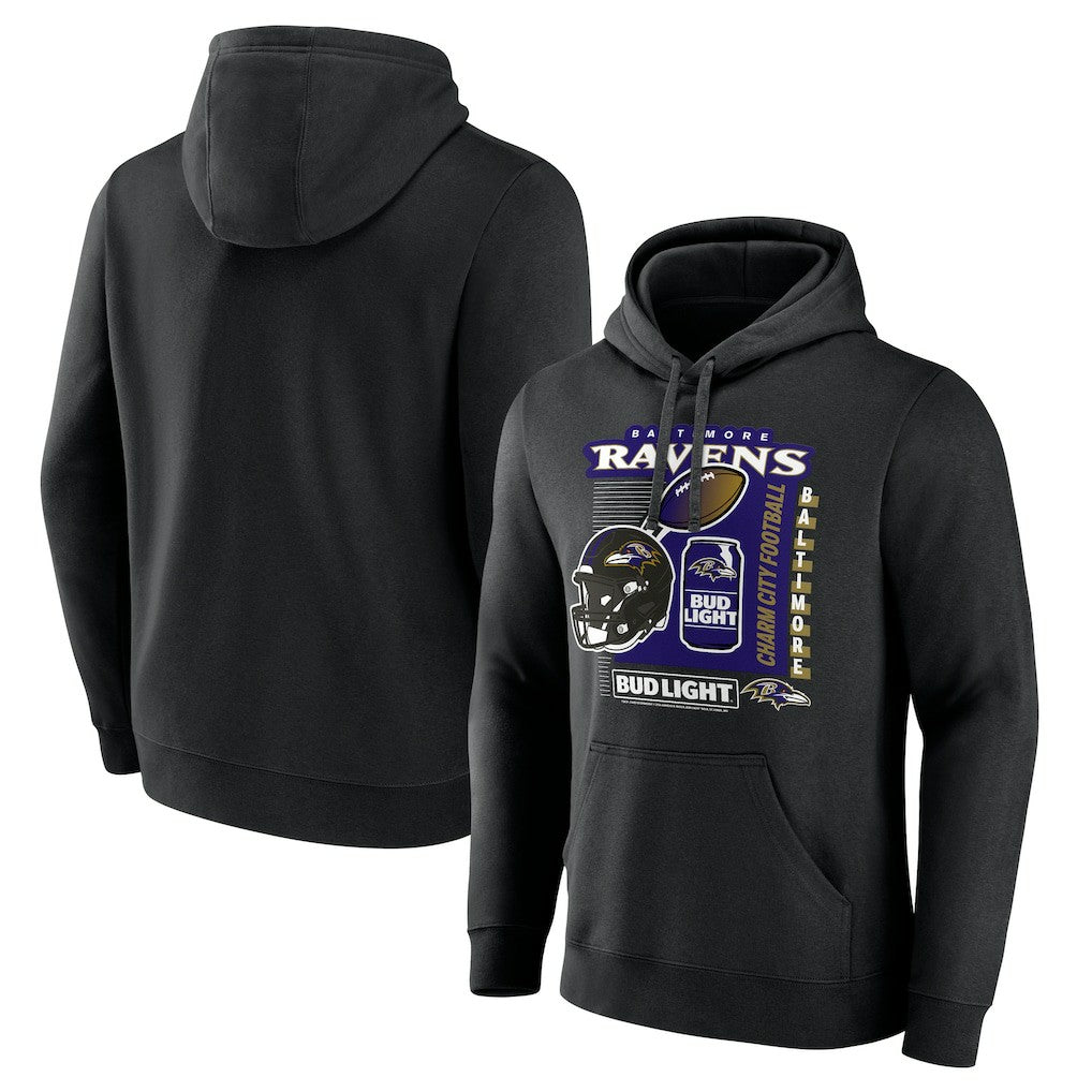 Baltimore Ravens Bud Light Pullover Hoodie Black - NFL