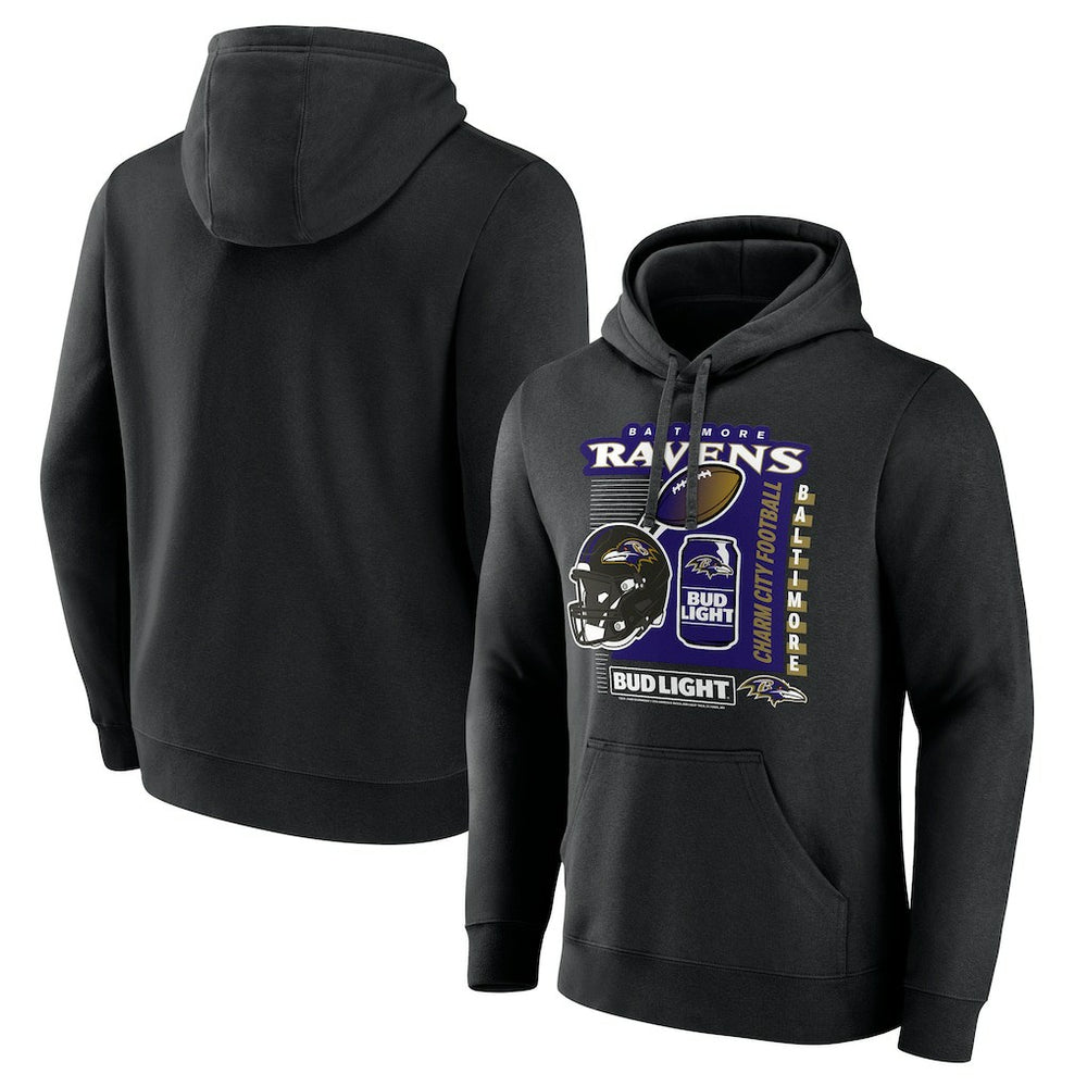 Baltimore Ravens Bud Light Pullover Hoodie Black - NFL