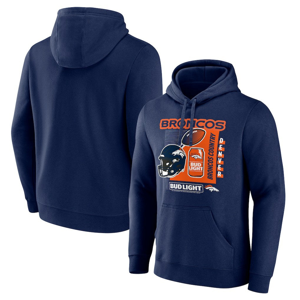 Denver Broncos Bud Light Pullover Hoodie Navy - NFL